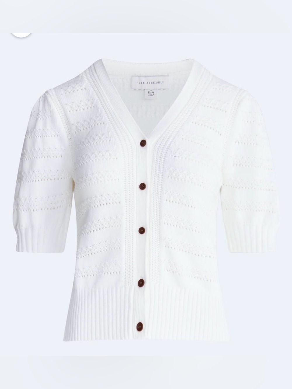 A252 Free Assembly's Women's Cotton Crochet Cardigan NWT SMALL - Picture 4 of 4